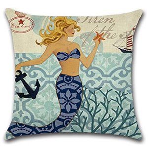 Mermaid Throw Pillow cover